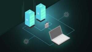hosting server and laptop