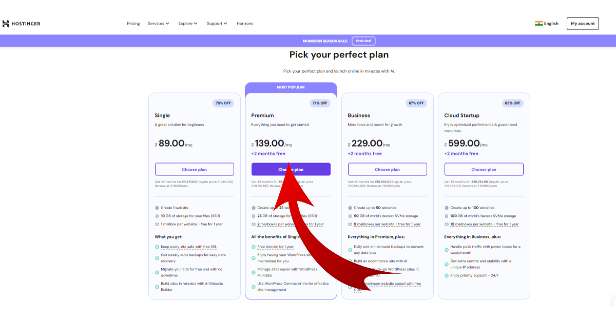 hostinger premium hosting