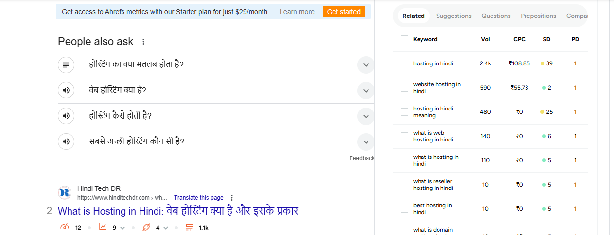 Google people also ask keyword