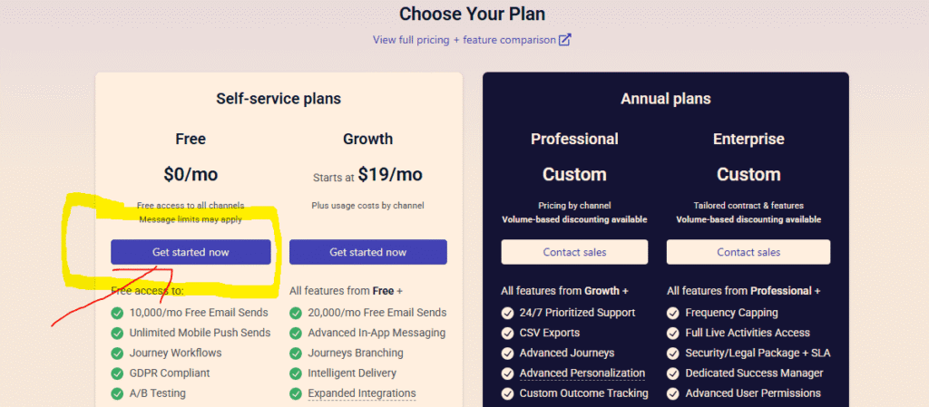onesignal free plan