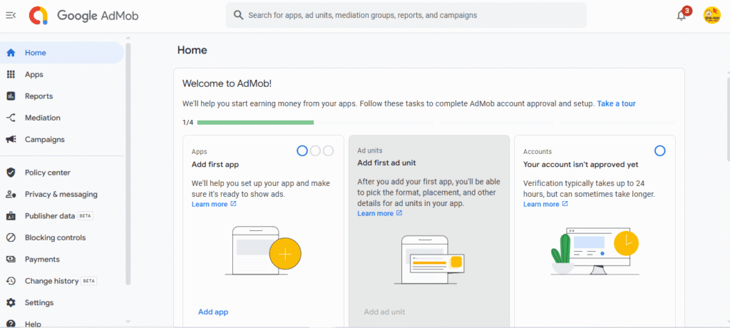 ADMOB HOME DASHBOARD (1)