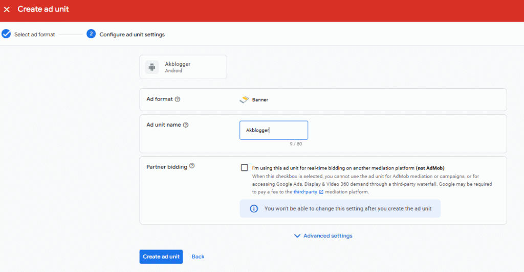 admob create ads
