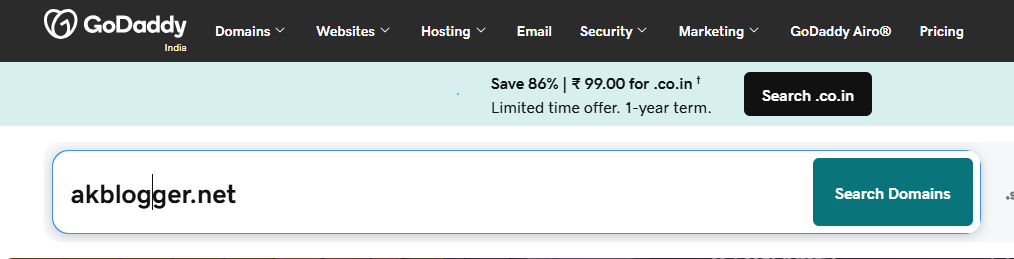 godaddy domain name search