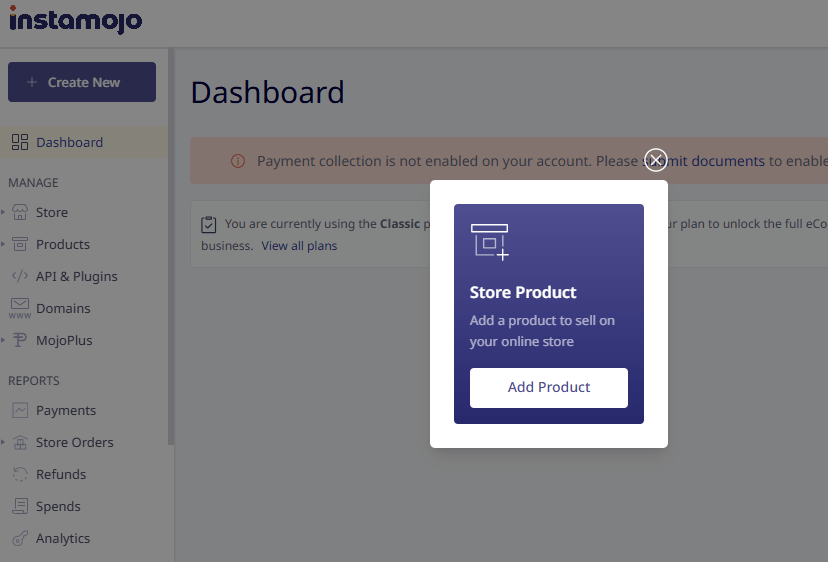 instamojo add product