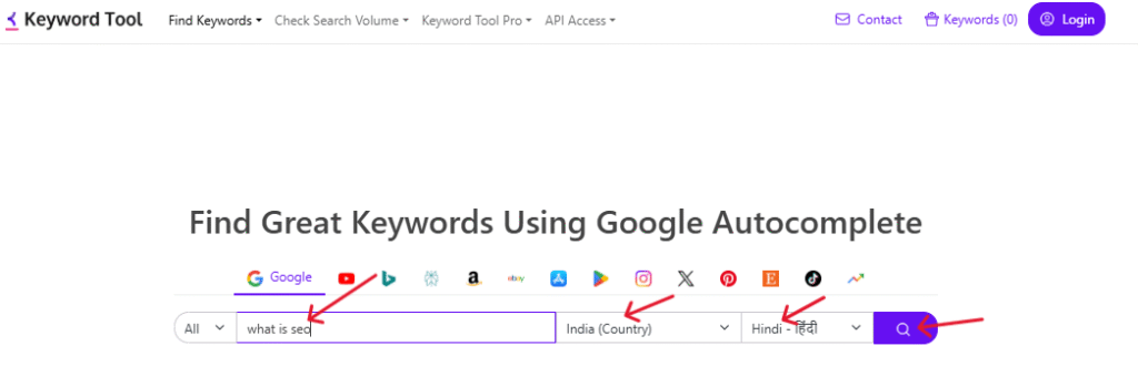 keyword tool io