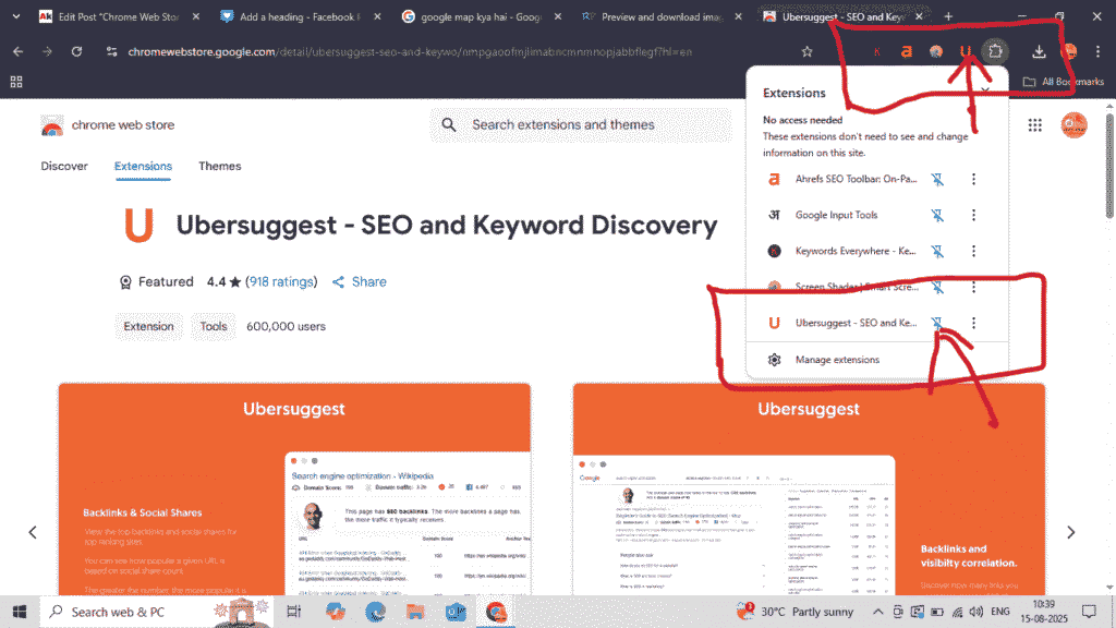 Ubbersuggest extension enable