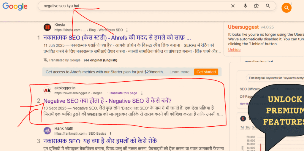 negative seo kya hai keyword search result on google