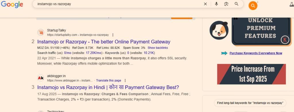 title tag on google search results