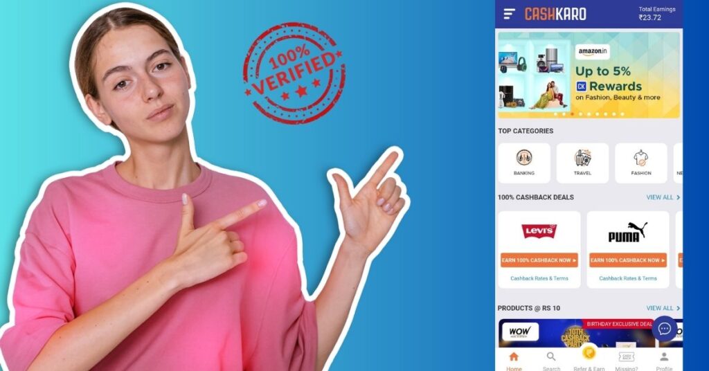 How make money cashkaro app