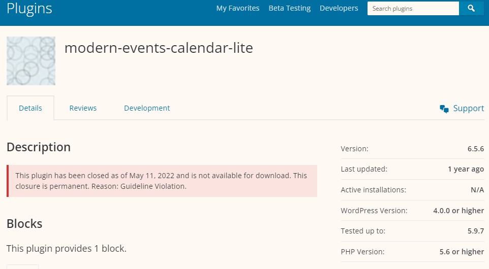 Modern events calender WordPress plugin