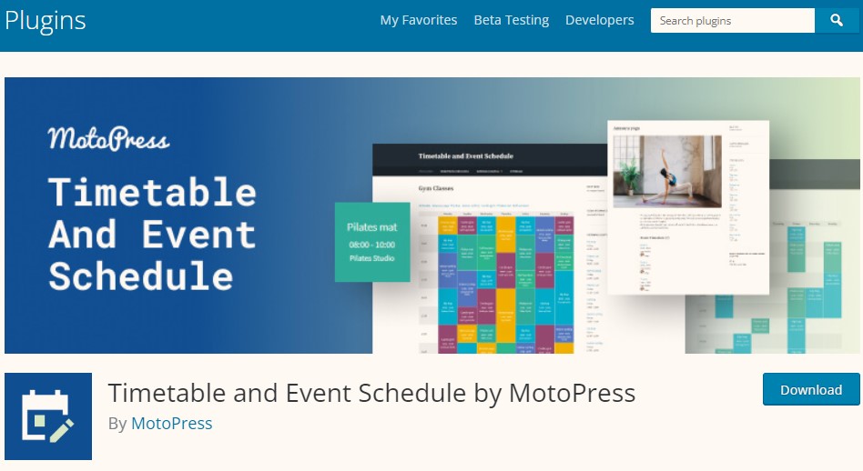 Timetable and Event Schedule WordPress plugin