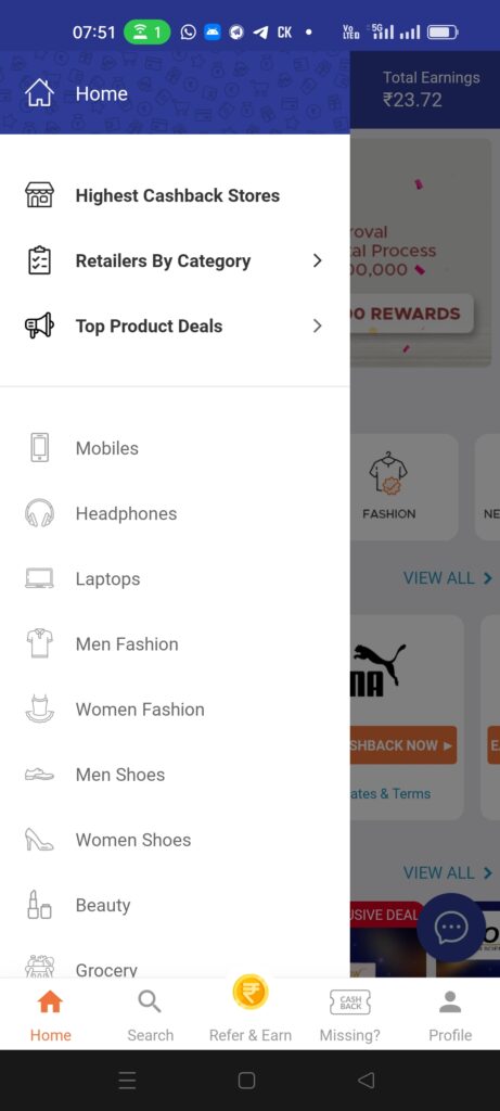 Cashkaro sidebar
