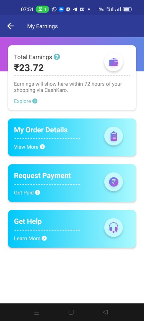 Cashkaro earning